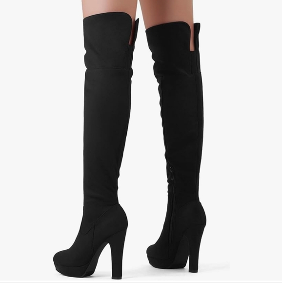 Dream Pairs Shoes - Knee-high Suede Boots 👢🖤